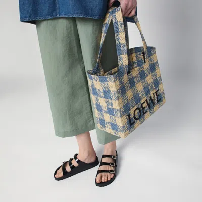 Loewe Medium  Font Bag In Natural/blue In Multi