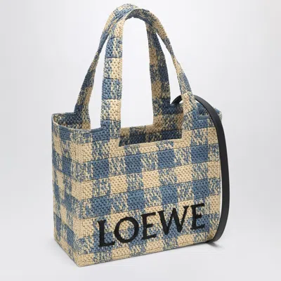 Loewe Medium  Font Bag In Natural/blue In Multi