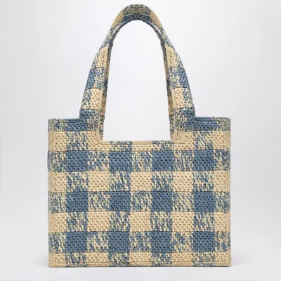 Loewe Medium  Font Bag In Natural/blue In Multi