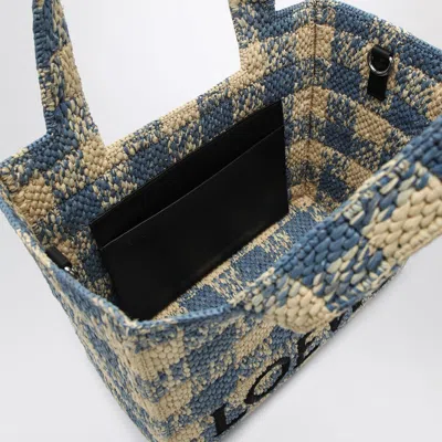 Loewe Medium  Font Bag In Natural/blue In Multi