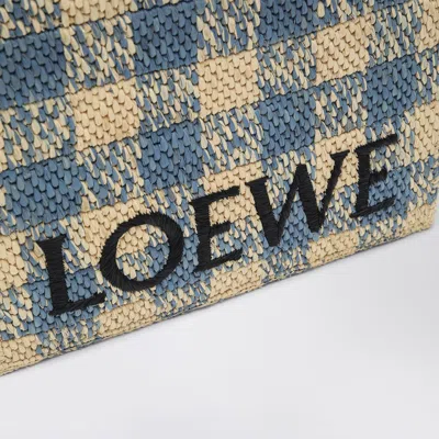 Loewe Medium  Font Bag In Natural/blue In Multi