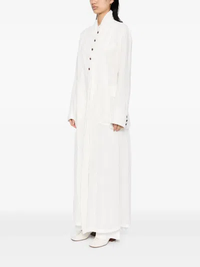 Marc Le Bihan Textured Coat In White
