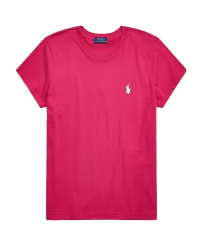 Polo Ralph Lauren Woman T-shirt Fuchsia Size Xl Cotton In Pink