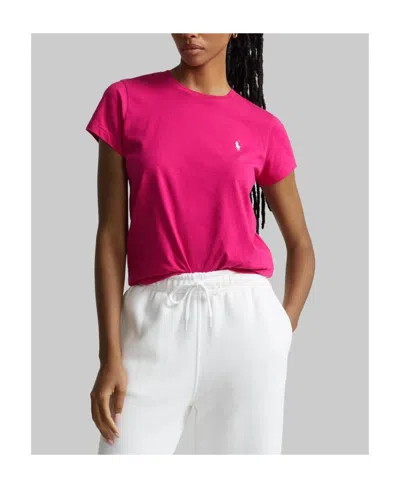 Polo Ralph Lauren Woman T-shirt Fuchsia Size Xl Cotton In Pink