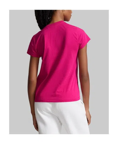 Polo Ralph Lauren Woman T-shirt Fuchsia Size Xl Cotton In Pink