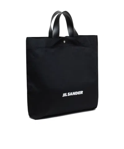 Jil Sander Logo-print Canvas Tote Bag In Black