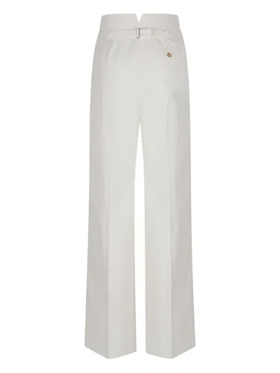 Alexander Mcqueen Wide-leg Tailored Trousers In Wool Gabardine In White