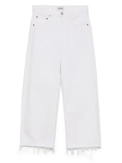 Agolde Dame Wide Leg Jeans In White