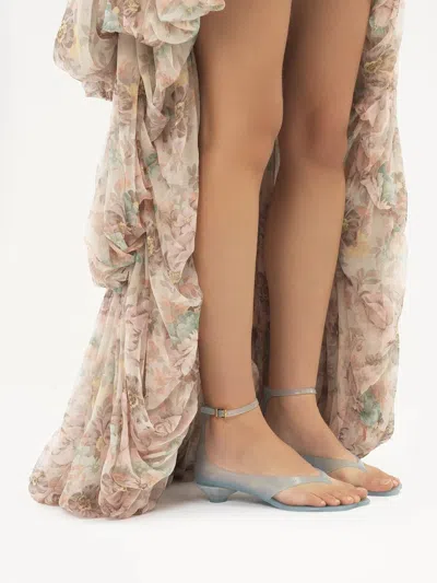 Chloé Chloe Women Pastel Light-blue Tpu Chloe Jelly Thong Sandals In Mint Green