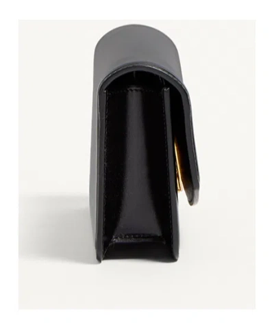 Valentino Garavani Garavani Vain Clutch Bag In Shiny Calfskin Woman Black Uni In Black