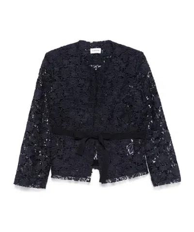 P.a.r.o.s.h Parosh Floral Lace Jacket In Black