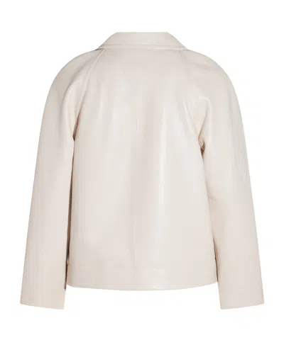 Bottega Veneta Leather Collared Jacket With Front And Lateral Pockets In Nude