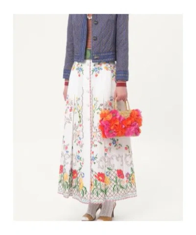 Valentino Embellished Raffia Vlogo Signature Shopping Bag In Natural/red