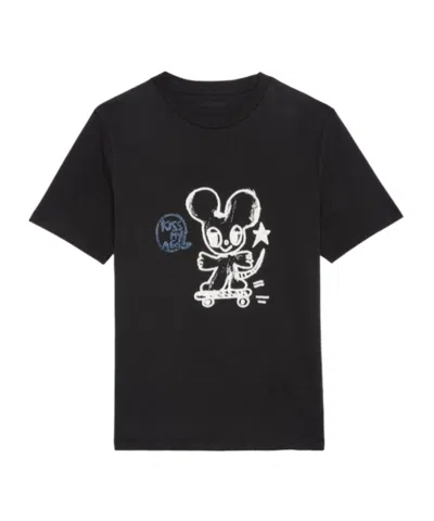Zadig & Voltaire Zadig&voltaire Camiseta Mc Edwin Negra Mouse Strass In Black