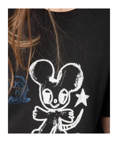 Zadig & Voltaire Zadig&voltaire Camiseta Mc Edwin Negra Mouse Strass In Black