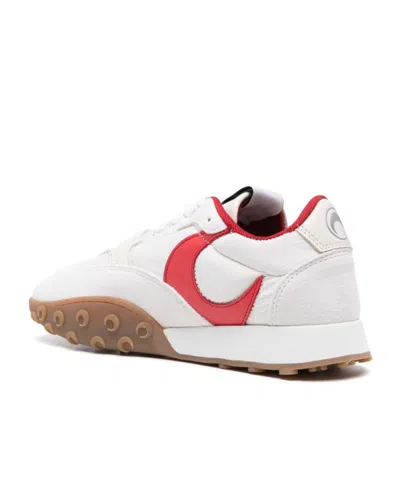 Marine Serre White Recycled Nylon And Leather Sneakers With Crescent Moon Motif In White