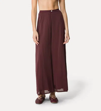 Forte Forte Flared Trousers In Cottonandsilk Voile In Burgundy