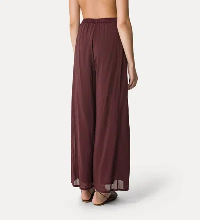 Forte Forte Flared Trousers In Cottonandsilk Voile In Burgundy