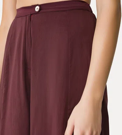 Forte Forte Flared Trousers In Cottonandsilk Voile In Burgundy