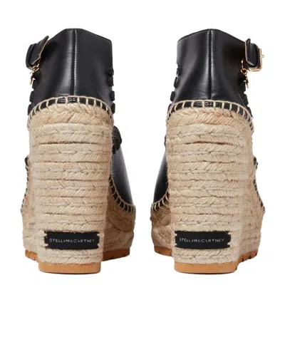 Stella Mccartney Espadrille Style Wedge Heel Sandals In Black