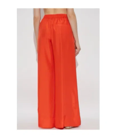 Forte Forte Orange Pants With Elastic Drawstring Waist And Wide Leg In Red