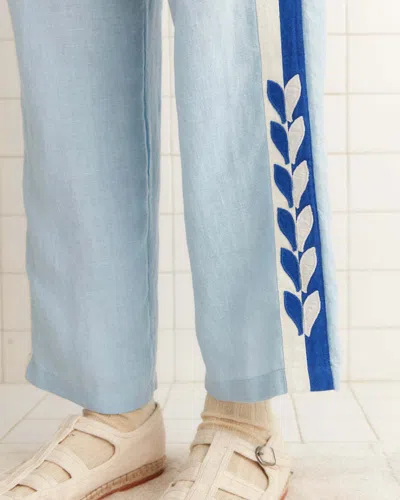 Bode Linen Pants In Blue