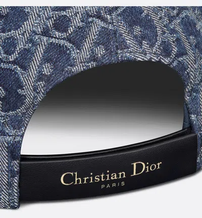 Dior Women D-player Denim Oblique Baseball Hat In Blue