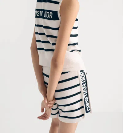 Dior Iviera Shorts In White And Navy Blue