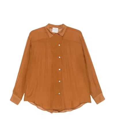 Forte Forte Forte_forte Chic Chiffon Silk Shirt In Brown