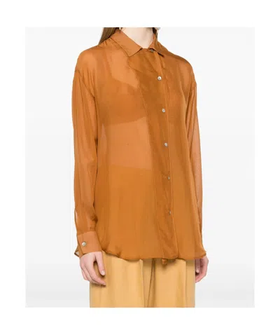 Forte Forte Forte_forte Chic Chiffon Silk Shirt In Brown