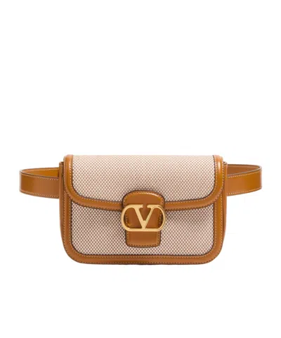 Valentino Garavani 9to5 Canvas Waist Bag In Nude