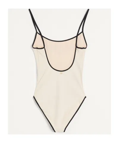 Valentino Spaghetti Straps Scoop Neckline High-cut Legs In White