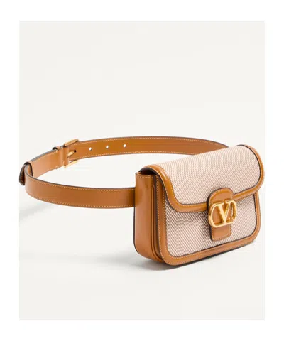 Valentino Garavani 9to5 Canvas Waist Bag In Nude