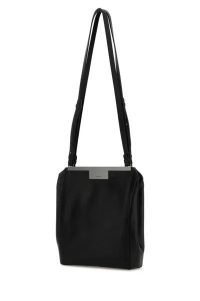Max Mara Leather Summer Shoulder Bag In Black