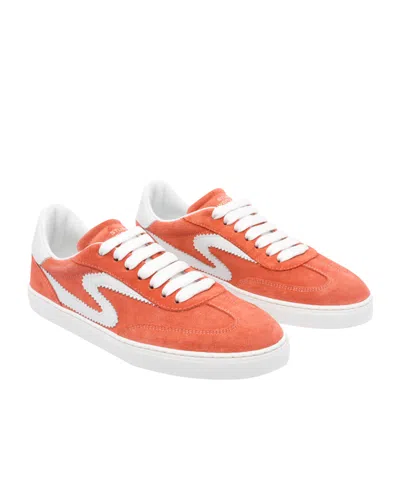 Stuart Weitzman Low Top Sneakers Contrast Stitching In White