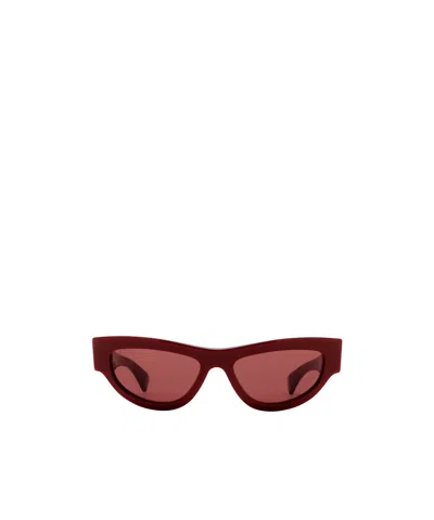 Gucci Logo Rectangular Sunglasses In Burgundy