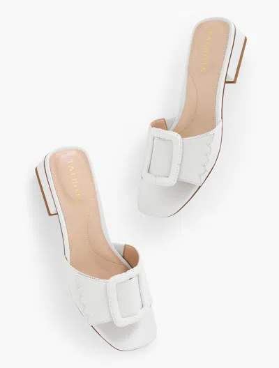 Talbots Viv Buckle Soft Nappa Slides - White - 10m  In White