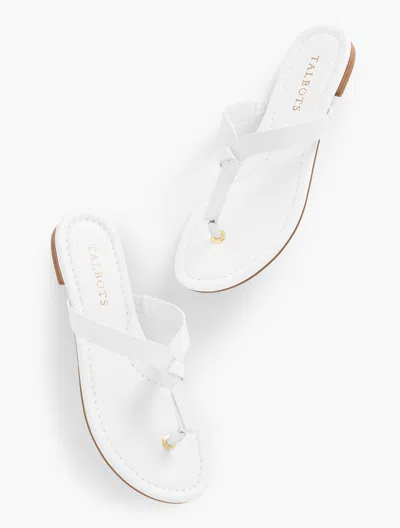 Talbots Camy Knot Soft Patent Flip Flops - White - 11m  In White