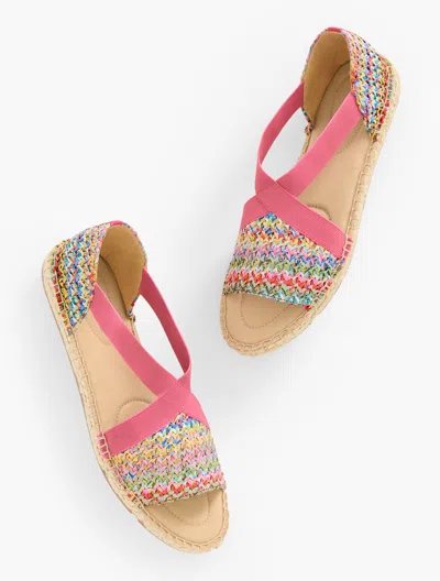 Talbots Ilyssa Elastic Straw Espadrille Flats - Camellia Rose - 11m  In Camellia Rose