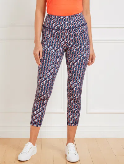 Talbots Plus Size - Performance Interlock Capri Leggings - Pinwheel Geo - Ink - 2x  In Ink