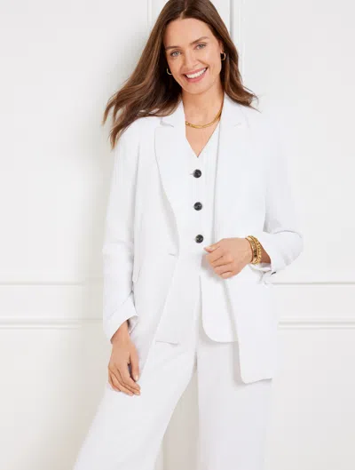 Talbots Plus Petite - Polished Crepe Blazer - White - 14  In White