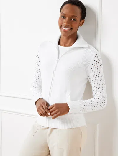 Talbots Plus Petite - Coolmaxâ® Travel Sweater Jacket - White - 3x  In White