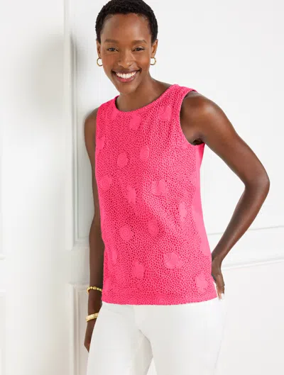Talbots Plus Petite - Sealife Lace Tank Top - Raspberry - 2x - 100% Cotton  In Raspberry