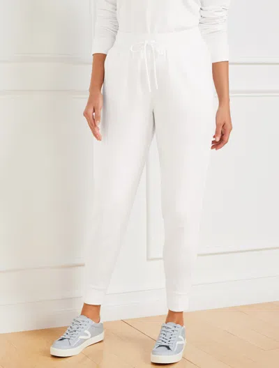 Talbots Plus Size - Modal French Terry Classic Embroidered Crest Jogger Pants - White - 3x  In White