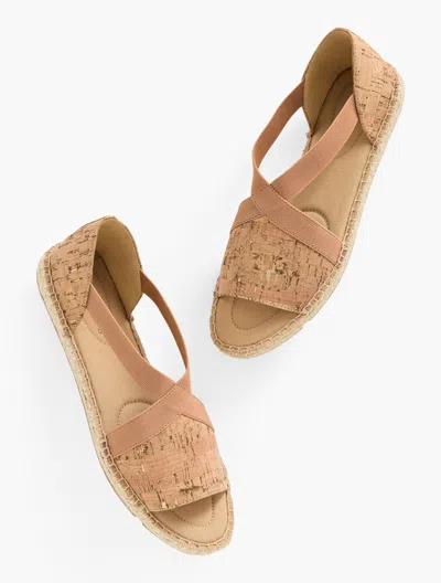 Talbots Ilyssa Elastic Cork Espadrille Flats - Natural/gold - 10 1/2 M  In Natural,gold
