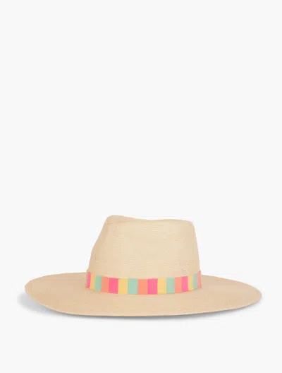 Talbots Stripe Palm Hat - Natural Straw - 001  In Natural Straw