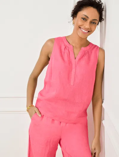 Talbots Plus Petite - Linen Band Collar Shell Sweater - Camellia Rose - X  In Camellia Rose