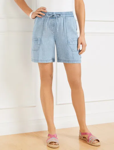 Talbots Plus Size - Flowy Tie Waist Pull-on Shorts - Angela Wash - 3x  In Angela Wash