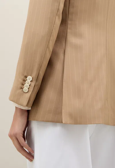 Boglioli Pinstripe Wool Bianca Blazer In Brown