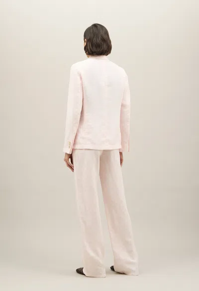 Boglioli Garment Dyed Linen Brera Blazer In Pastel Pink